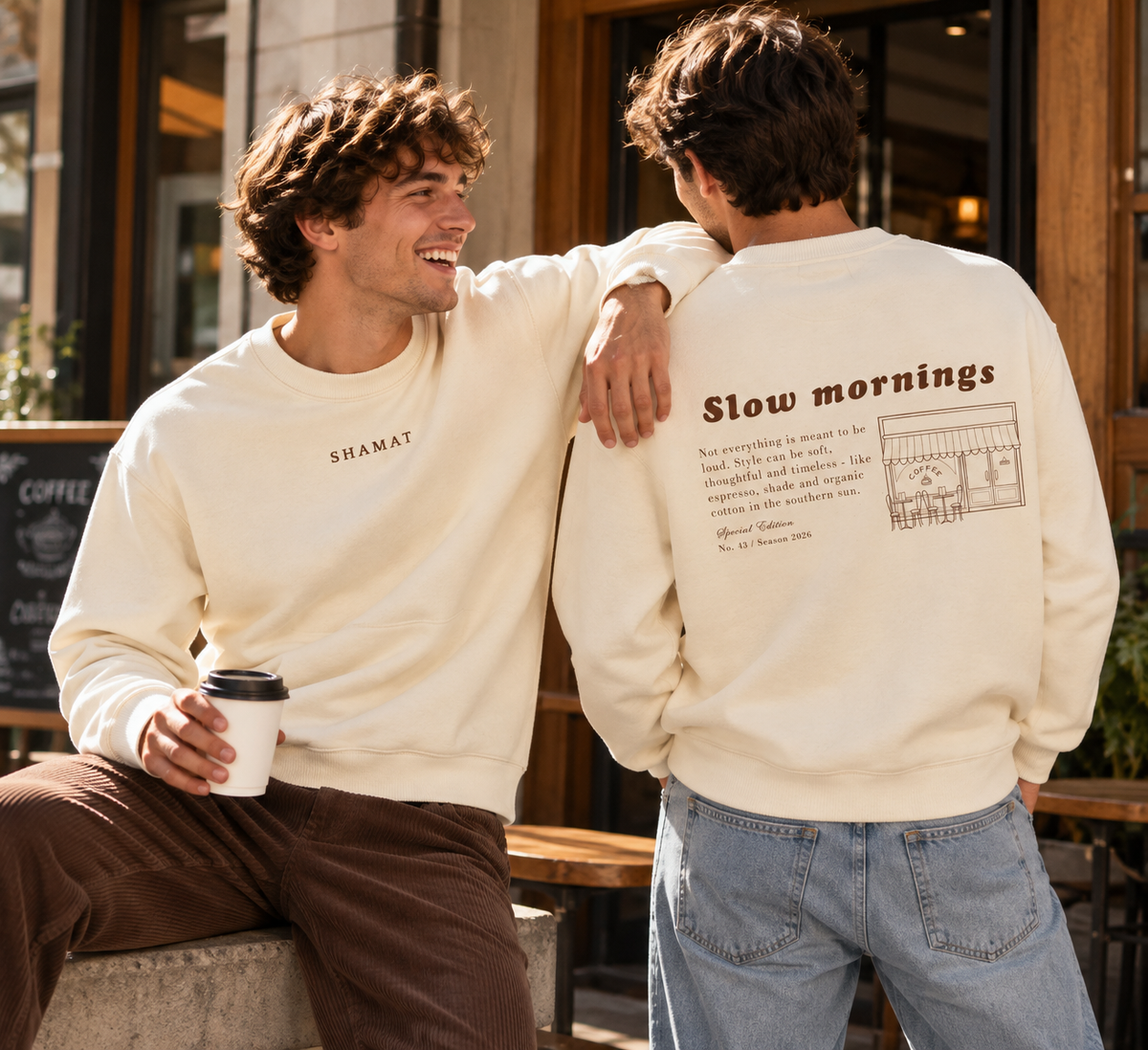 Sudadera Cuello Redondo Slow Mornings – SHAMAT